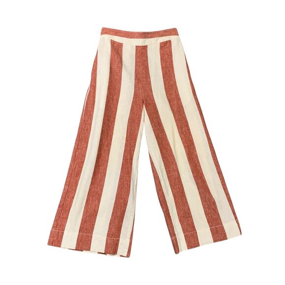 Madewell Pants Women XS Extra Small Multi Huston Pull On Crop Bold Striped Wide - Picture 1 of 11